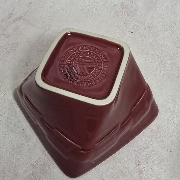 1 Longaberger Twisted Pottery Small Snack Dish - Paprika - Picture 4 of 5